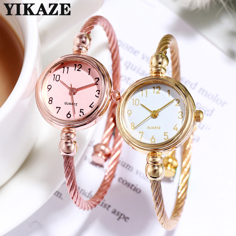 Luxury Watch Deals - YIKAZE Women Watches Small Gold Bangle