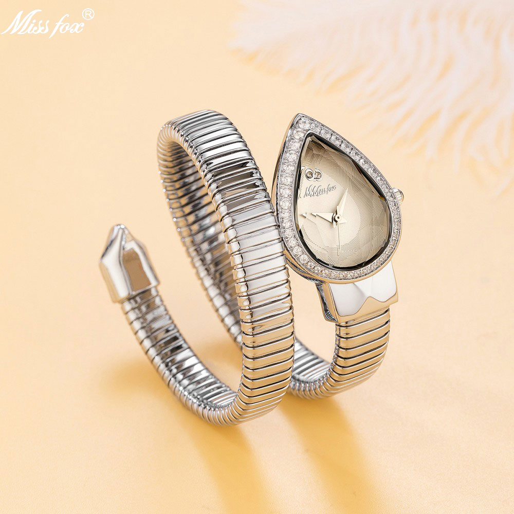 Luxury Watch Unique - MISSFOX Snake Shape Diamond Watch For