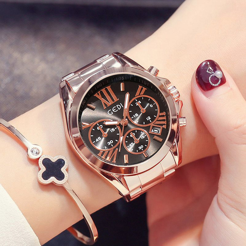 Luxury Rose Gold Women Casual  - Luxury Watch Unique 评论和价格