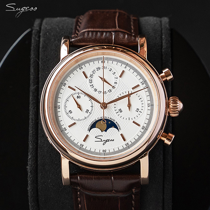 Sugess Mechanical Men Watch Or - Moonphase Complication Watch 评论和价格