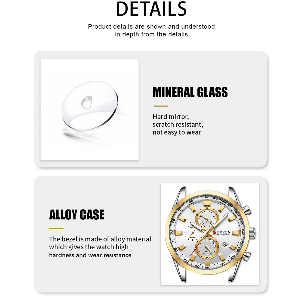 CURREN Luxury Fashion Chronogr - Luxury Watch Life 评论和价格