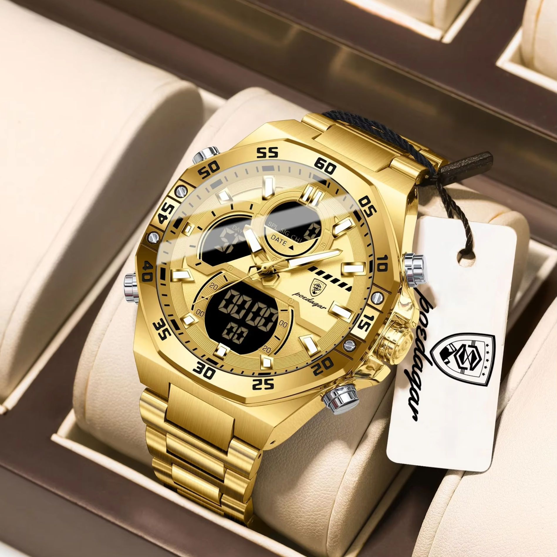POEDAGAR Sports Quartz Men Wri - Minute Repeater Watch 评论和价格