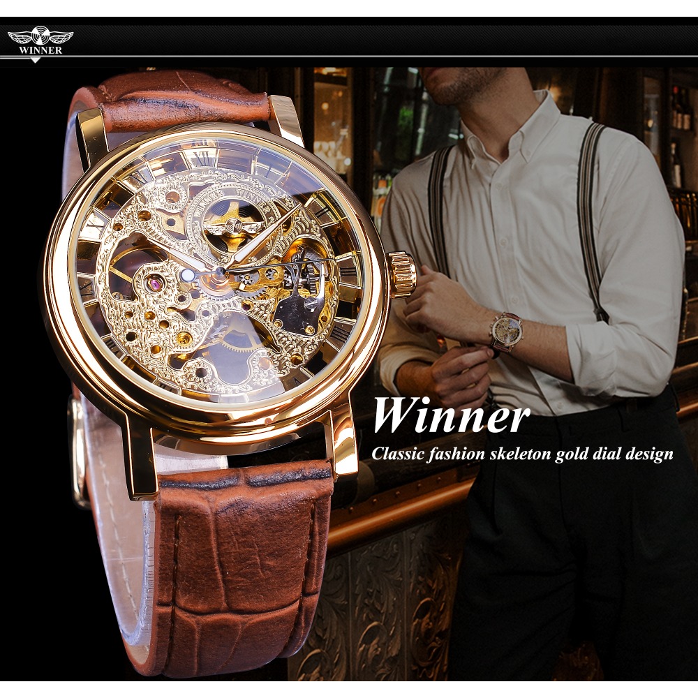 Winner Luxury Gold Skeleton Wa - Luxury Watch And Price 评论和价格
