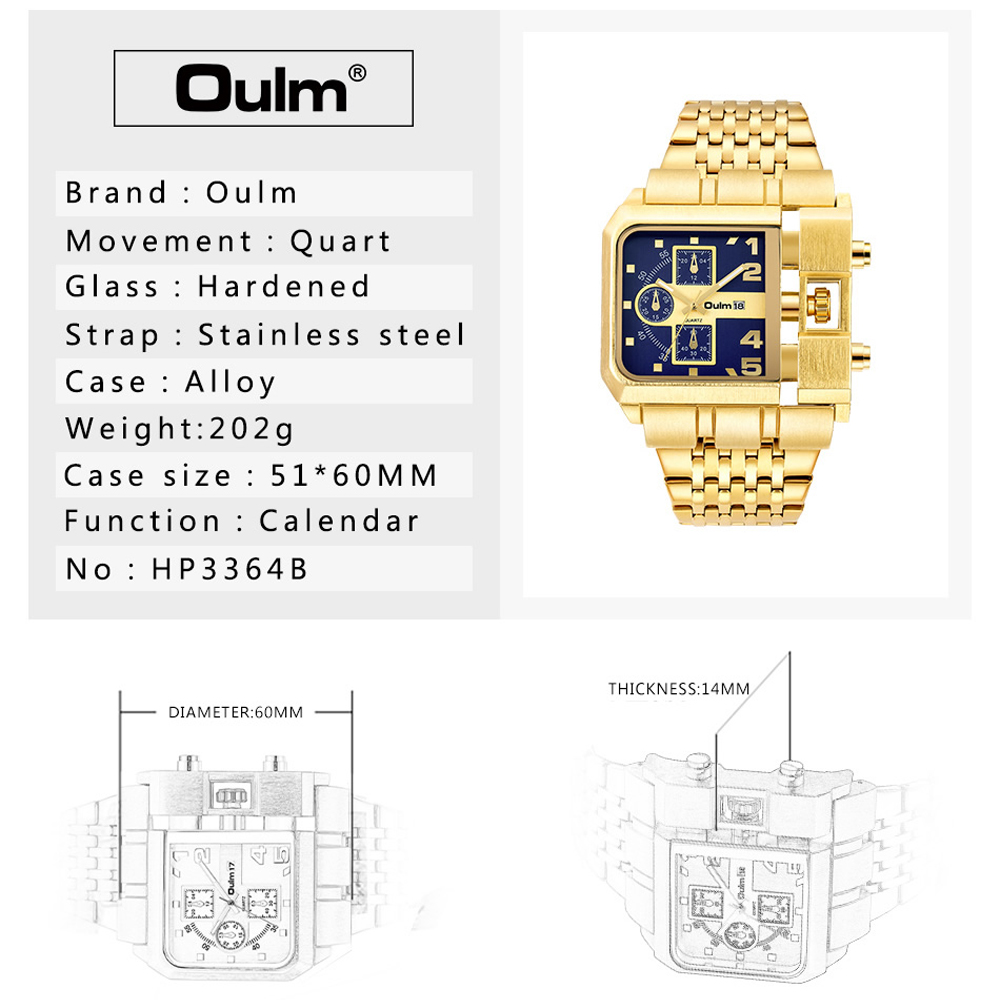 Oulm 3364 Luxury Brand Watch S - Luxury Watch Unique 评论和价格